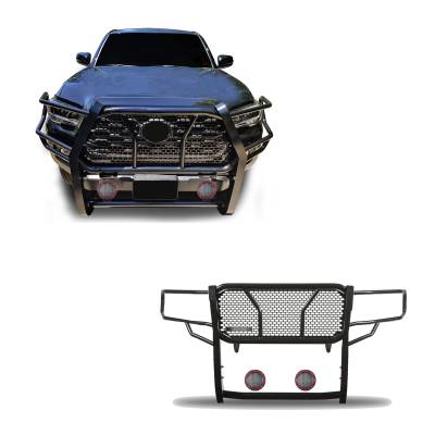 Black Horse Off Road - Black Horse RU-TOTA16-B-PLFR HD Grille Guard w/5.3" LEDs for 16-23 Toyota Tacoma