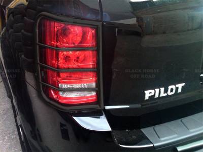 Black Horse Off Road - Black Horse 7H1409A Black Taillight Guards for 09-15 Honda Pilot
