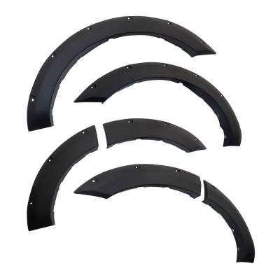Black Horse Off Road - Black Horse FPSRA19T FENDER FLARES RIVETED Style Black for 19-22 RAM 2500-3500