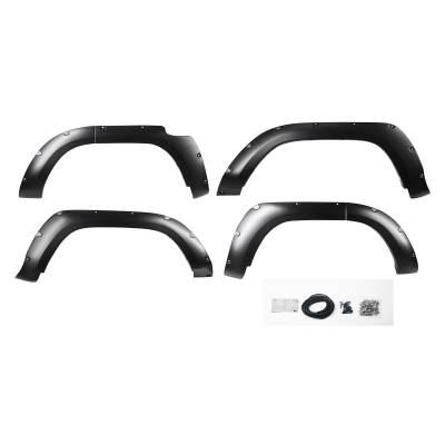 Black Horse Off Road - Black Horse FPSTO14 FENDER FLARES RIVETED Style Black for 14-23 Toyota 4Runner