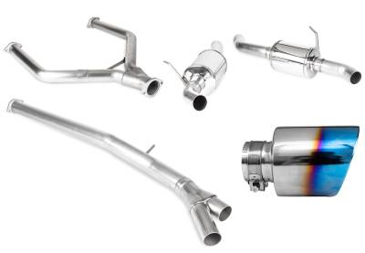 Stillen - Stillen 504452 Cat Back Exhaust Burnt Tips for 16-24 Infiniti Q50 3.0t