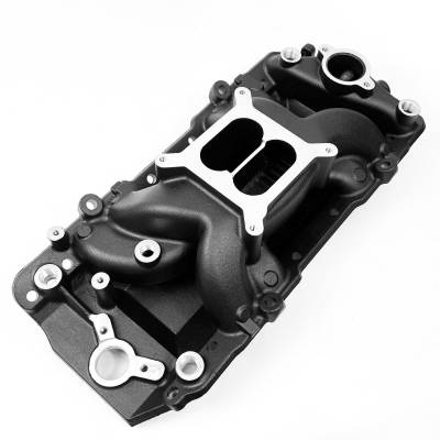 Professional Products - Professional Prod. 53041 Oval Port Crosswind Intake Manifold Black for Chevy V8