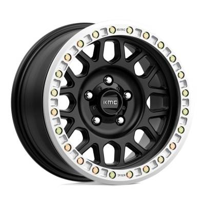 KMC - KMC KM234 GRENADE DESERT BEADLOCK 17x8.5 BLANK 0mm Satin Black KM2347850L700