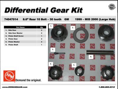 American Axle & Manufacturing - American Axle 74047014 Spider & Pinion Gear Kit for Cadillac/Chevy/GMC
