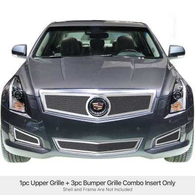 APS - APS GR01GAC11T Wire Mesh Grille Polish for 13-14 Cadillac ATS