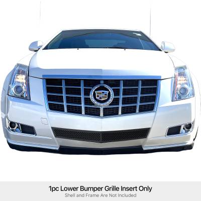 APS - APS GR01GFE78H Wire Mesh Bumper Grille Black for 08-13 Cadillac CTS