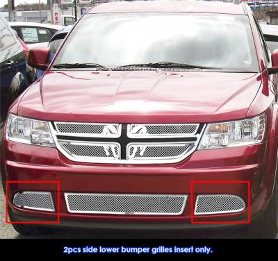 APS - APS Wire Mesh Fog Light Grilles Polish for 11-20 Dodge Journey SE GR04GFH78T