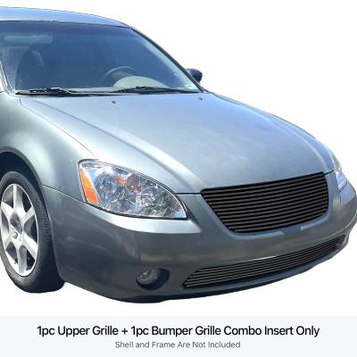 APS - APS Stainless Billet Grille Black for 02-04 Nissan Altima GR14HGI91J