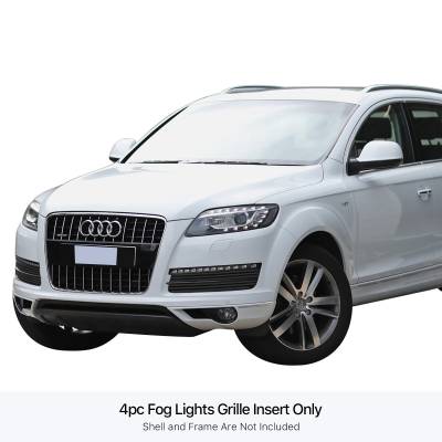 APS - APS Stainless Billet Fog Light Grilles Black for 07-15 Audi Q7 GR02FEE48J