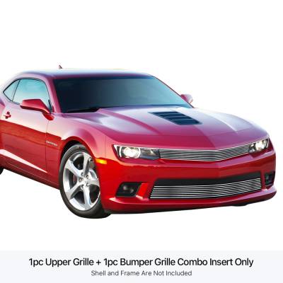 APS - APS Stainless Billet Grille Black 14-15 Chevrolet Camaro LS/LT/RS GR03FAB48S