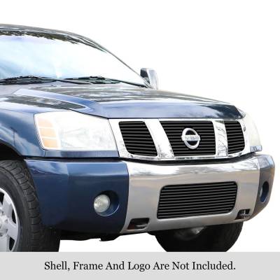APS - APS Stainless Billet Grille Black for 04-07 Nissan Titan/Armada GR14FGI92J