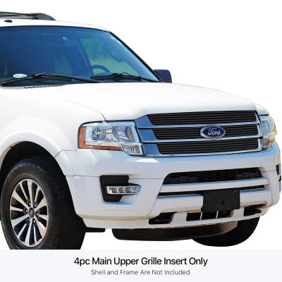 APS - APS Stainless Billet Grille Black 15-17 Ford Expedition GR06FEB97J