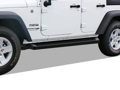APS - APS IRunning Running Boards Black for 07-18 Wrangler JK 4DR IB10RAJ7B