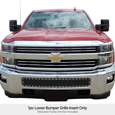 APS - APS Rivet Style Mesh Bumper Grille Black 15-19 Silverado 2500/3500 GR03LEA84K