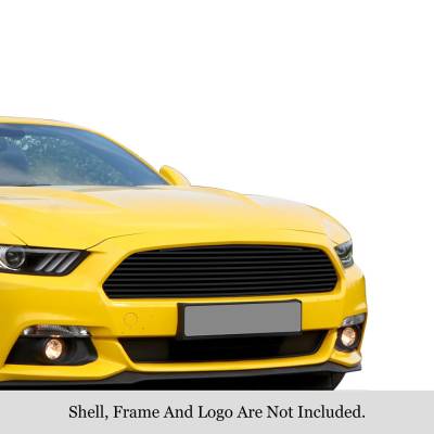 APS - APS Stainless Billet Grille Black 15-17 Ford Mustang V6 GR06FFD02J