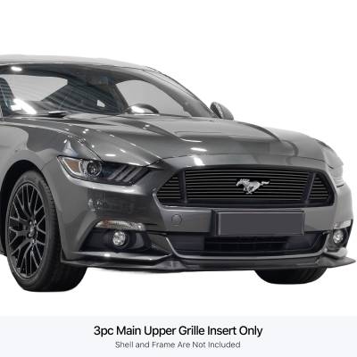 APS - APS Stainless Billet Grille Black 15-17 Ford Mustang GT GR06FFD46J