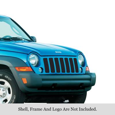 APS - APS Stainless Billet Grille Black for 05-07 Jeep Liberty GR10FED96J