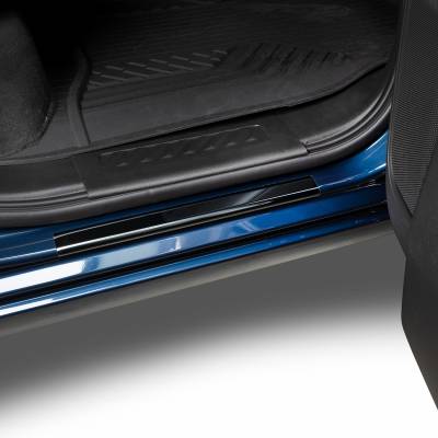 Putco - Putco 95183BP Black Door Sill Plates for 19-25 Chevy Silverado/Sierra Crew Cab