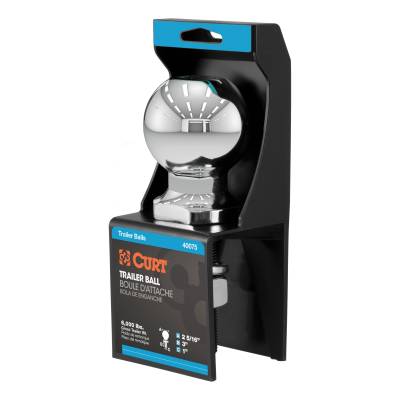 CURT - CURT 40075 2-5/16" Trailer Ball 1" x 3" Shank 6000 lbs Chrome Packaged