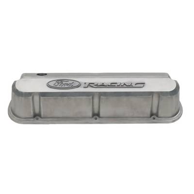 Ford Performance Parts - Ford Perf. 302-146 Unfinished Slant Edge Valve Covers w/Raised Logo for SBF