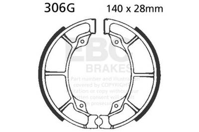 EBC Motorcycle Brakes - EBC Motorcycle Brakes 306G Motorcycle Grooved Replacement Brake Shoes