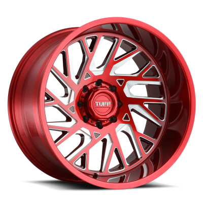 Tuff - Tuff Wheels 2414T4B-25127R71R T4B 24x14 5x5.0 -72mm Candy Red/Milled