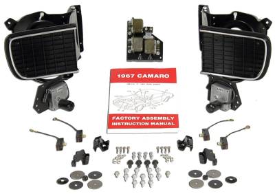 Auto Metal Direct - Auto Metal Direct W-906 LH/RH Headlight Conversion Kit for 67 Camaro Rally Sport