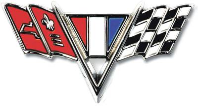 Auto Metal Direct - Auto Metal Direct W-419 LH/RH "V" Fender Emblem for 65-67 Chevy II Nova Chevelle