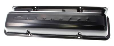 Auto Metal Direct - Auto Metal Direct W-541 Valve Covers Primer w/"Chevrolet" Script for Chevy