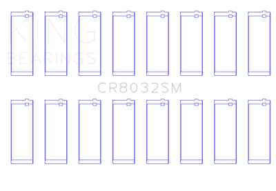 King Engine Bearings - King Bearings CR8032SM0.25 Connecting Rod Bearing Set for Chrysler 345 370 16V