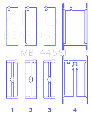 King Engine Bearings - King Bearings MB 445SI MAIN Bearing SET for CHEVROLET V6 200