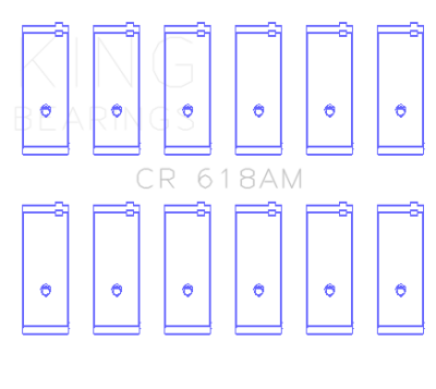 King Engine Bearings - King CR 618AM CONROD BEARINGS FORD 144CI 2.4L 170CI 2.8L 200CI 3.3L 250CI 4.1L