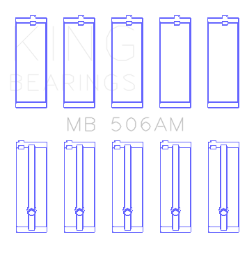 King Engine Bearings - King Bearings MB 506AM .25mm Main Bearing Set for Toyota 20R 22R