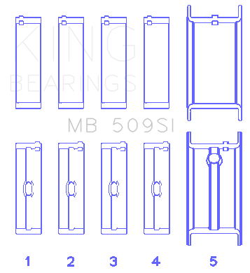 King Engine Bearings - King Bearings MB 509SI MAIN Bearing SET for CHEVROLET 400