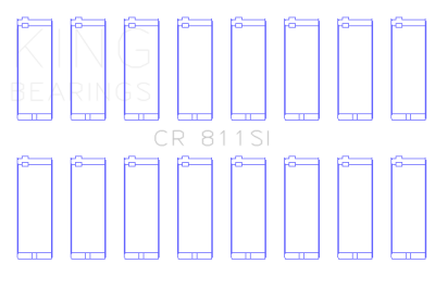 King Engine Bearings - King CR 811SI Conneecting Rod Bearing Set for GM 215CI 265CI 301CI 340CI 350CI