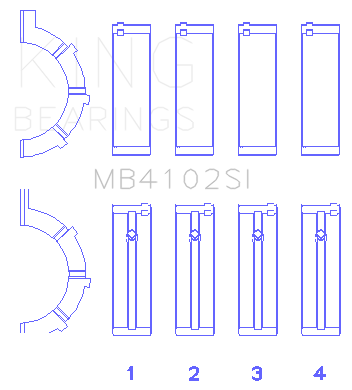 King Engine Bearings - King Bearings MB4102SI MAIN Bearing SET for Chrysler 226 3.7L