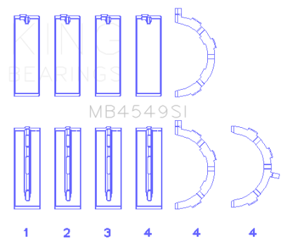 King Engine Bearings - King Bearings MB4549SI MAIN Bearing SET for FORD ECOBOOST 3.5L V6