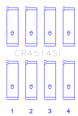 King Engine Bearings - King Bearings CR4514SI Connecting Rod Bering Set for Toyota 1AZFE 2AZFE