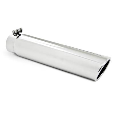 MBRP Exhaust - MBRP Exhaust T5143 T304 3.5" OD 3" Inlet Angled Cut Rolled End Clampless No Weld