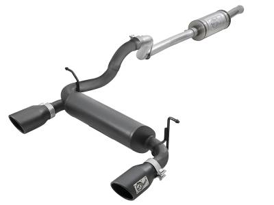 aFe Power - aFe 49-48066-B Rebel 2.5" Cat-Back Exhaust System Blk Tips for 18-26 Wrangler JL