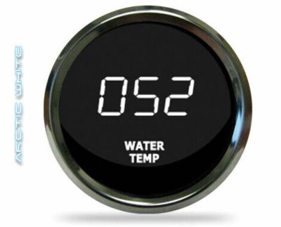 Intellitronix - Intellitronix MS9113W LED Digital Water Temp Gauge 2-1/16" 50 350 Chrome White
