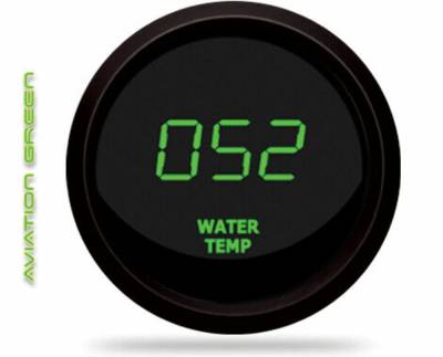 Intellitronix - Intellitronix M9113G LED Digital Water Temp Gauge 2-1/16" 50 To 350 Black Green