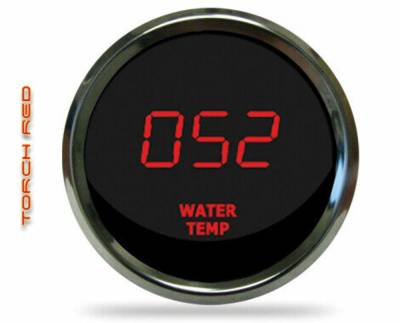 Intellitronix - Intellitronix MS9113R LED Digital Water Temp Gauge 2-1/16" 50 To 350 Chrome Red