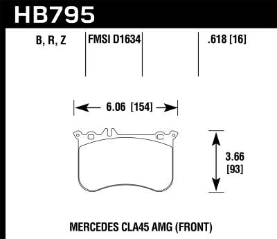 Hawk Performance - Hawk Performance PC Performance Ceramic Brake Pads HB795Z.618