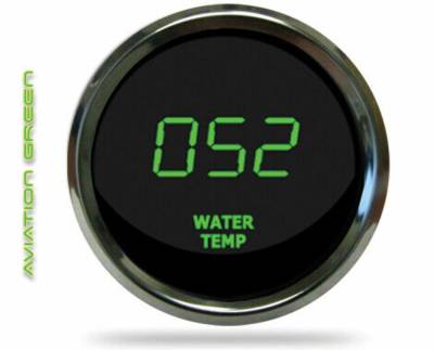 Intellitronix - Intellitronix MS9113G LED Digital Water Temp Gauge 2-1/16" 50 350 Chrome Green