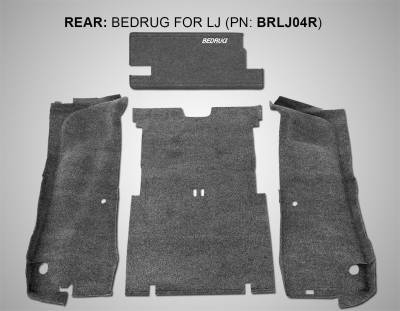 BedRug - Bed Rug BRLJ04R Classic Carpeted Floor Liner-Rear/Cargo for 03-06 Jeep LJ/Utd