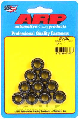 ARP Auto Racing - ARP 300-8392 Standard 12Point Nut .645 Flange 10Pc 3/8-24 Socket 1/2
