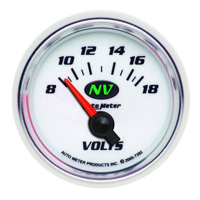 AutoMeter - AutoMeter 7392 NV Air Core Electric Volt Meter Gauge 8-18V 2-1/16"