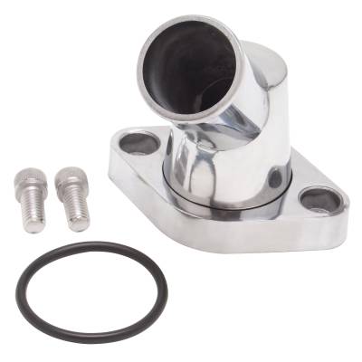Edelbrock - Edelbrock 4817 45-DEG Polished Aluminum Waterneck for Chevy 4.3L V6 & Chevy V8