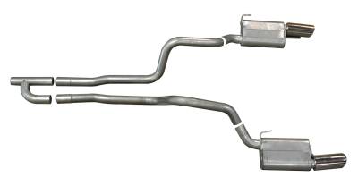 Gibson Performance Exhaust - Gibson 619005 Split Rear Cat-Back Exhaust System for 05-10 Ford Mustang 4.0
